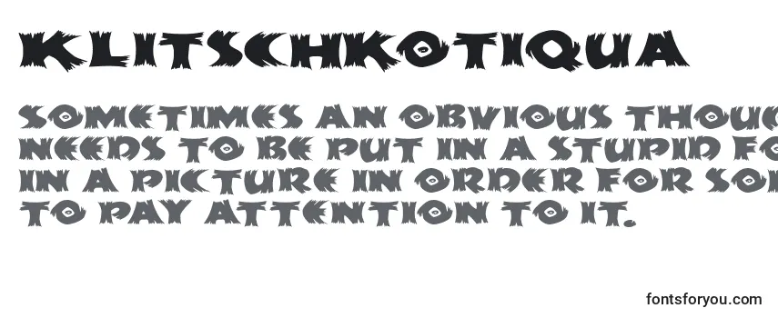 Przegląd czcionki Klitschkotiqua