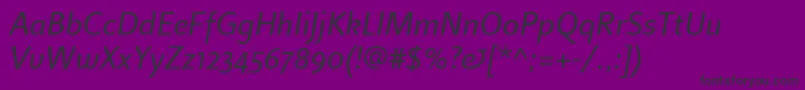 LinotypefinneganosfItalic Font – Black Fonts on Purple Background