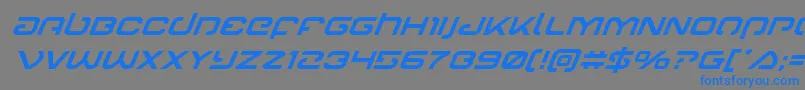 Шрифт Gunrunnersuperital – синие шрифты на сером фоне