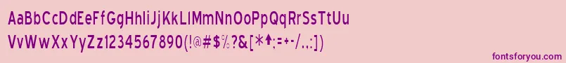 フォントBlueHighwayCondensedRegular – ピンクの背景に紫のフォント
