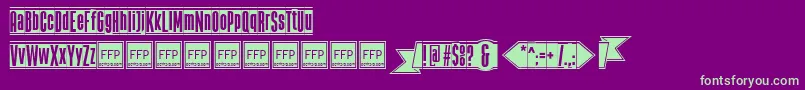 TheBlackBoxFfp Font – Green Fonts on Purple Background