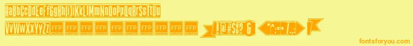 Fonte TheBlackBoxFfp – fontes laranjas em um fundo amarelo