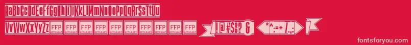 Шрифт TheBlackBoxFfp – розовые шрифты на красном фоне