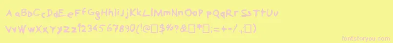 ToiletTag Font – Pink Fonts on Yellow Background