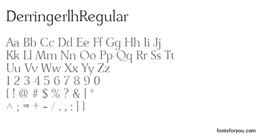 Czcionka DerringerlhRegular – alfabet, cyfry, specjalne znaki