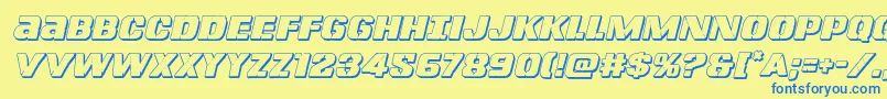 Lefthandluke3Dital Font – Blue Fonts on Yellow Background