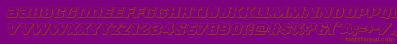 Lefthandluke3Dital Font – Brown Fonts on Purple Background