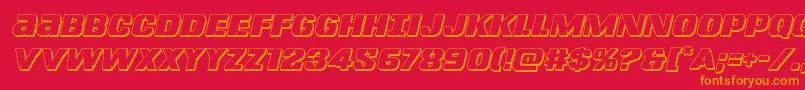 Lefthandluke3Dital Font – Orange Fonts on Red Background