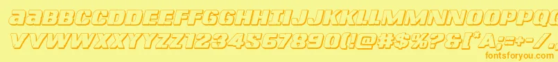 Lefthandluke3Dital Font – Orange Fonts on Yellow Background