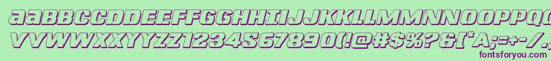 Lefthandluke3Dital Font – Purple Fonts on Green Background