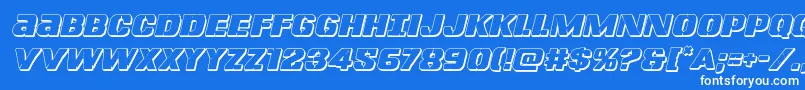 Lefthandluke3Dital Font – White Fonts on Blue Background