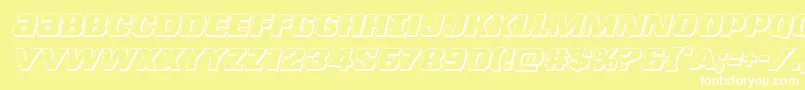 Lefthandluke3Dital Font – White Fonts on Yellow Background