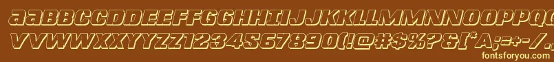 Lefthandluke3Dital Font – Yellow Fonts on Brown Background