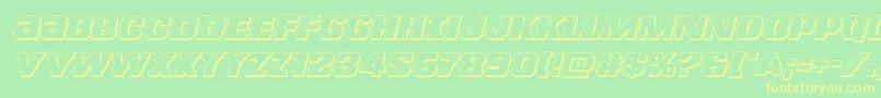 Lefthandluke3Dital Font – Yellow Fonts on Green Background