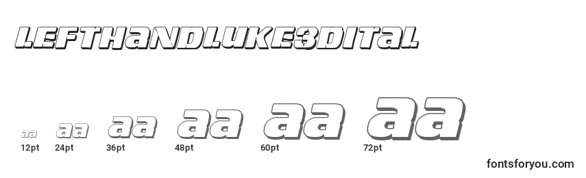 Размеры шрифта Lefthandluke3Dital