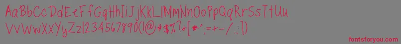 TippytoesRegular Font – Red Fonts on Gray Background