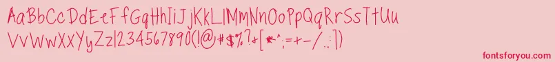 TippytoesRegular Font – Red Fonts on Pink Background