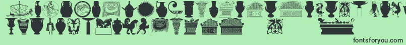 Greekart Font – Black Fonts on Green Background