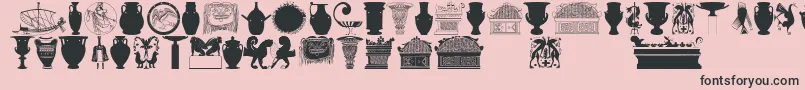 Police Greekart – polices noires sur fond rose