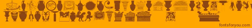 Шрифт Greekart – коричневые шрифты на оранжевом фоне