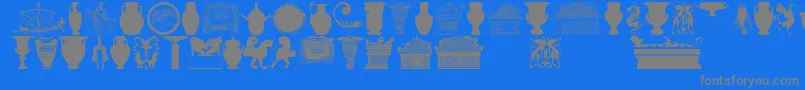 Greekart Font – Gray Fonts on Blue Background