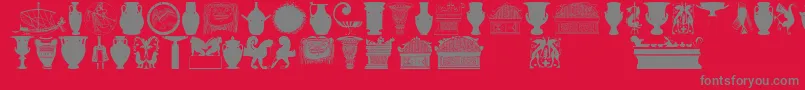 Greekart Font – Gray Fonts on Red Background