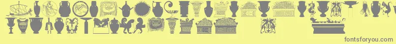 Greekart Font – Gray Fonts on Yellow Background