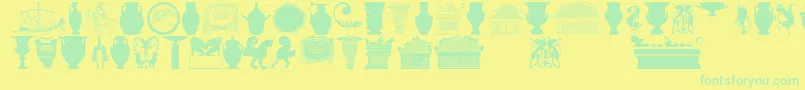 Greekart-Schriftart – Grüne Schriften auf gelbem Hintergrund