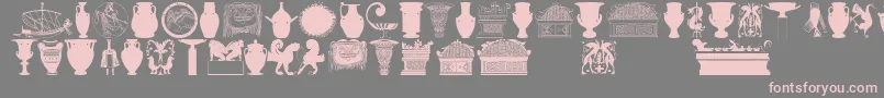 Greekart Font – Pink Fonts on Gray Background