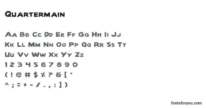 Schriftart Quartermain – Alphabet, Zahlen, spezielle Symbole