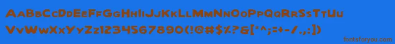 Quartermain Font – Brown Fonts on Blue Background