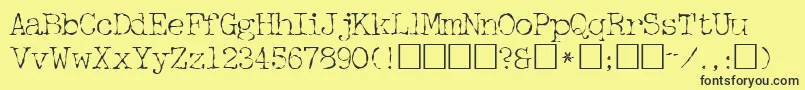 FifthcopysskRegular-Schriftart – Schwarze Schriften auf gelbem Hintergrund