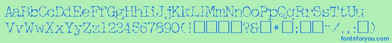 Czcionka FifthcopysskRegular – niebieskie czcionki na zielonym tle