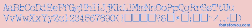 フォントFifthcopysskRegular – ピンクの背景に青い文字
