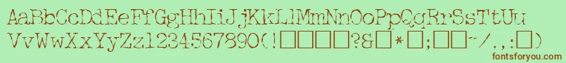 FifthcopysskRegular-Schriftart – Braune Schriften auf grünem Hintergrund
