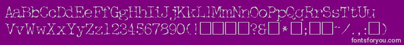 FifthcopysskRegular Font – Green Fonts on Purple Background