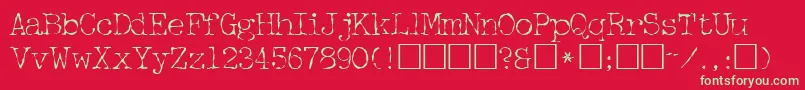 FifthcopysskRegular Font – Green Fonts on Red Background