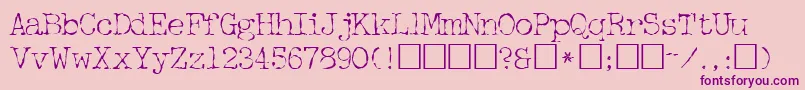 フォントFifthcopysskRegular – ピンクの背景に紫のフォント