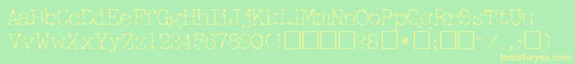 FifthcopysskRegular Font – Yellow Fonts on Green Background