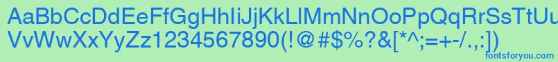 Шрифт AghlvN – синие шрифты на зелёном фоне