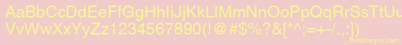 AghlvN-Schriftart – Gelbe Schriften auf rosa Hintergrund