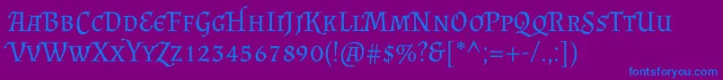 AlmendrascRegular Font – Blue Fonts on Purple Background