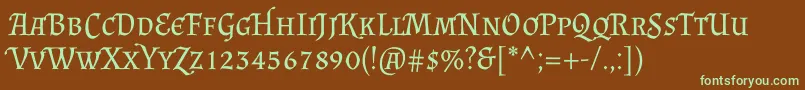 AlmendrascRegular Font – Green Fonts on Brown Background