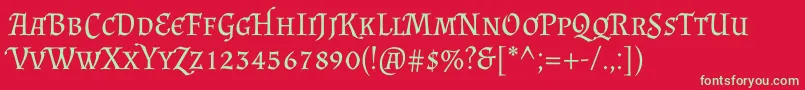AlmendrascRegular Font – Green Fonts on Red Background