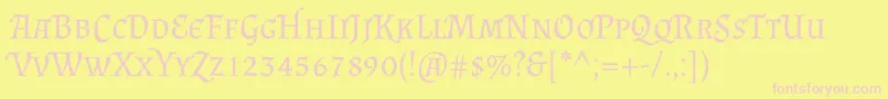 AlmendrascRegular Font – Pink Fonts on Yellow Background