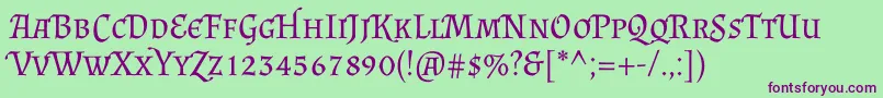 AlmendrascRegular Font – Purple Fonts on Green Background