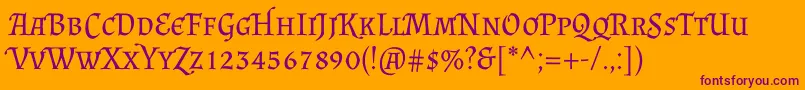 AlmendrascRegular Font – Purple Fonts on Orange Background
