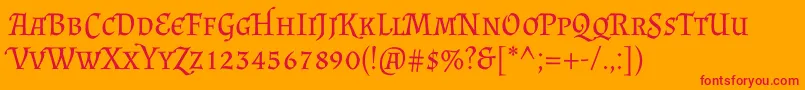 AlmendrascRegular Font – Red Fonts on Orange Background