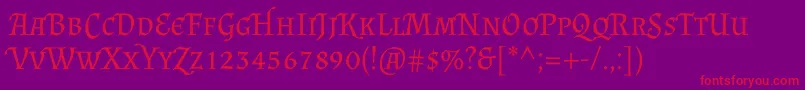 AlmendrascRegular Font – Red Fonts on Purple Background