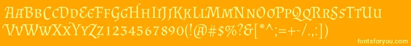 More about AlmendrascRegular Font AlmendrascRegular Font – Yellow Fonts on Orange Background